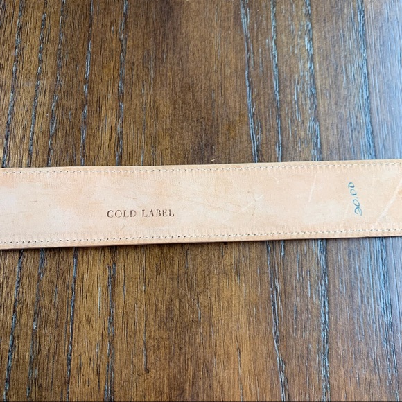 Tony Lama Made in USA Gold Label Belt Tan Embroidered stitch women's size 34 - Picture 5 of 8